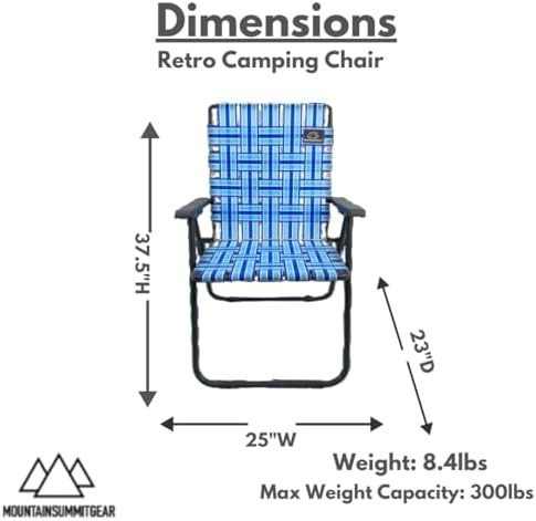 Retro Webbed Ocean Blue Camping Chair — photo 3