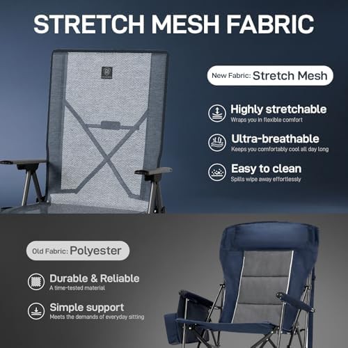 Grey mesh reclining camping chair — photo 4