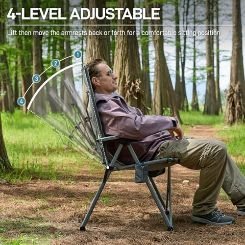 Grey mesh reclining camping chair — photo 5