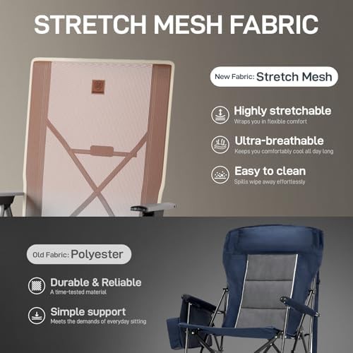 Orange mesh reclining camping chair — photo 3