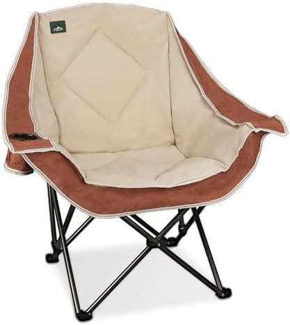 Heavy duty padded lawn chair with cup holder