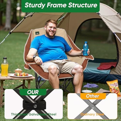 Heavy duty padded lawn chair with cup holder — photo 4
