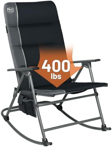 Oversized folding rocking camping chair black — photo 3