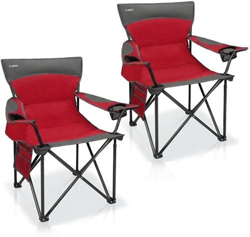 Red Padded Oversized Two Pack Chairs