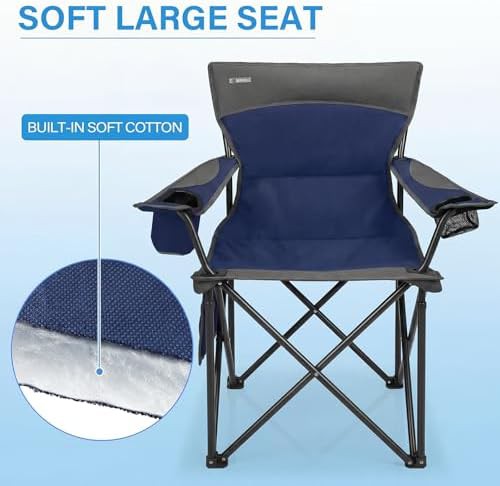 Dark Blue Padded Two Pack Folding Chairs — photo 3