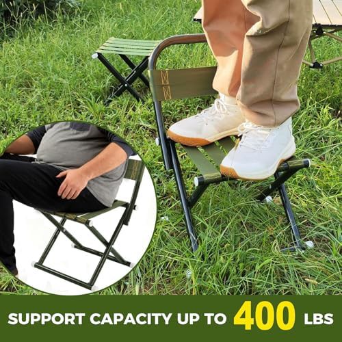 Military green heavy duty folding stool — photo 4