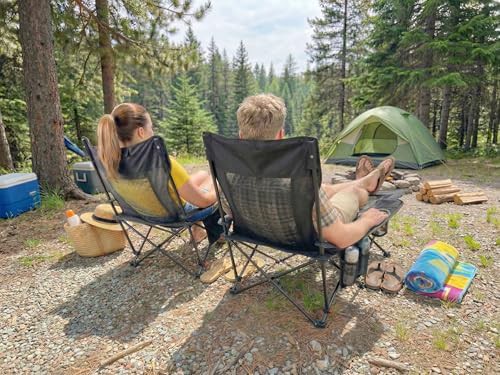 Reclining camping chair with integrated footrest — photo 2