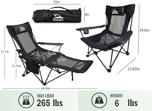Reclining camping chair with integrated footrest — photo 3