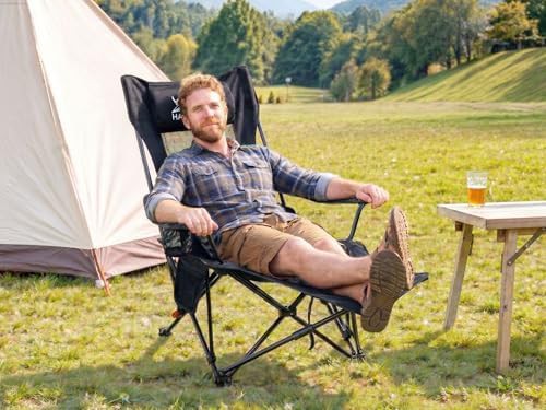 Reclining camping chair with integrated footrest — photo 5