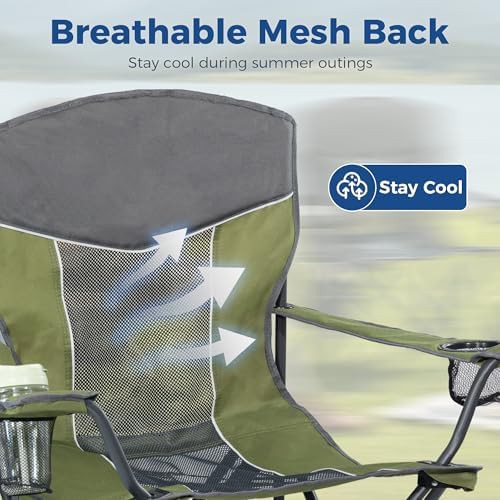Green oversized XL camping chairs 2-pack — photo 4