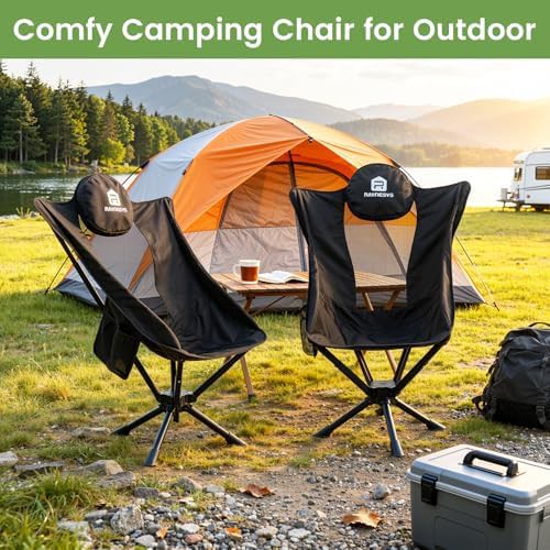 Rotation camping chair with storage pocket — photo 4