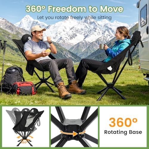 Rotation camping chair with storage pocket — photo 5