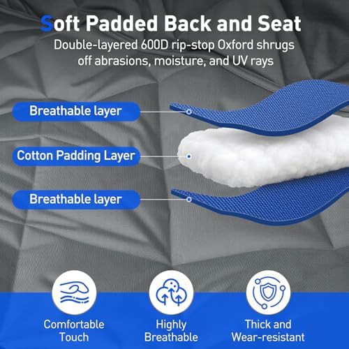 Blue double heavy duty folding loveseat — photo 5
