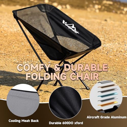 Lightweight Folding Black Backpacking Chair — photo 4