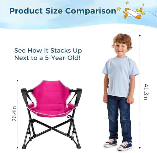 Pink folding kids hammock camping chair — photo 4