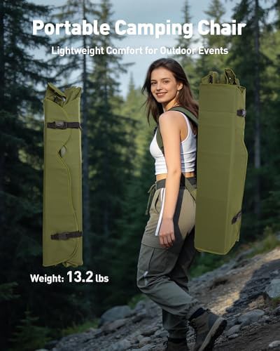 Green canopy folding camping chair with umbrella — photo 4