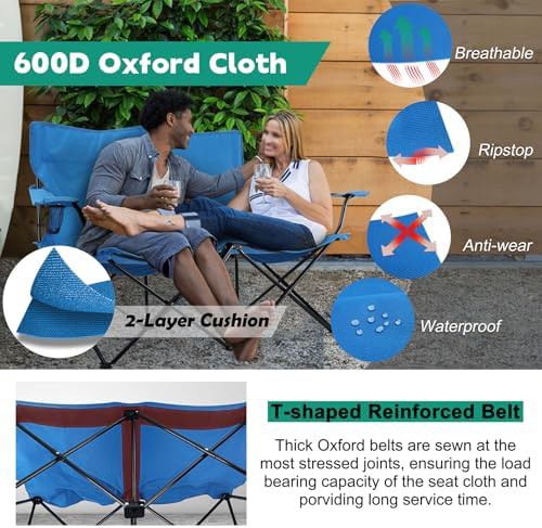 Blue Double Camping Beach Loveseat — photo 3