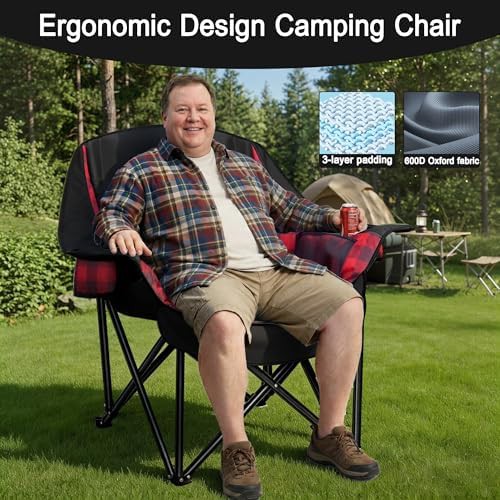 Large Padded Foldable Lawn Chair 400 lbs — photo 3