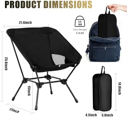 Low Back Height Adjustable Camping Chair — photo 3