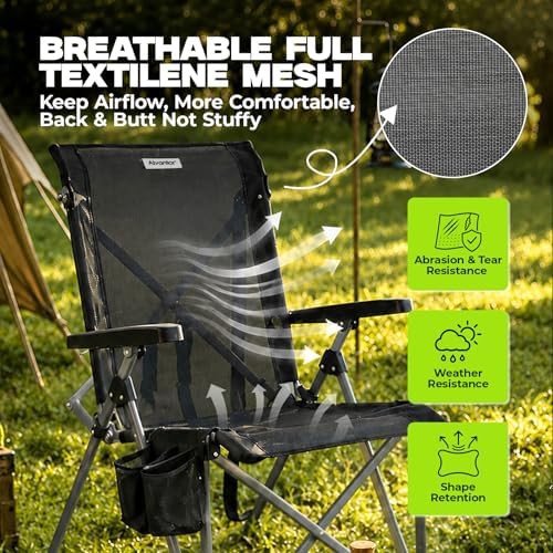 Breathable mesh high back camping chair — photo 4
