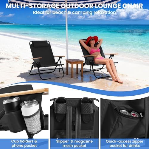 Black Reclining Chairs with Wooden Armrests 2 Pack — photo 5