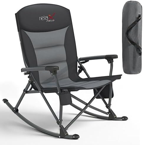 Black Rocking Outdoor Folding Chair