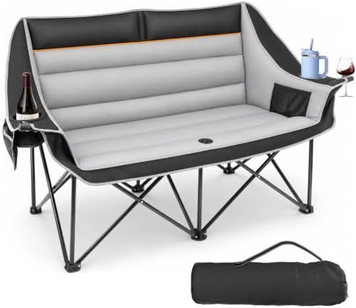 Double Folding Two Person Camp Chair