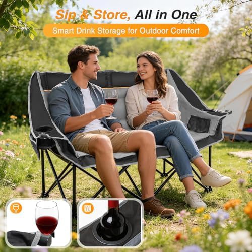Double Folding Two Person Camp Chair — photo 3