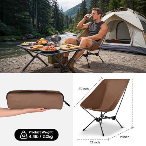 Brown lightweight backpacking hiking chair — photo 3