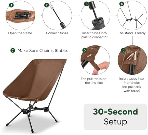 Brown lightweight backpacking hiking chair — photo 4