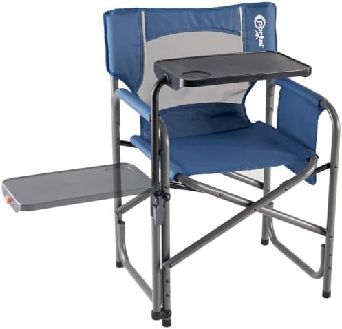 Blue Director Chair with Rotating Table