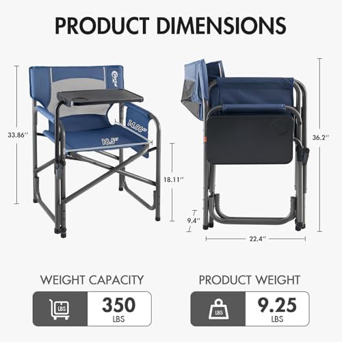 Blue Director Chair with Rotating Table — photo 3