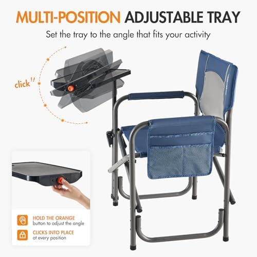 Blue Director Chair with Rotating Table — photo 5