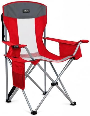 Red oversized folding lawn chair 330 lb capacity