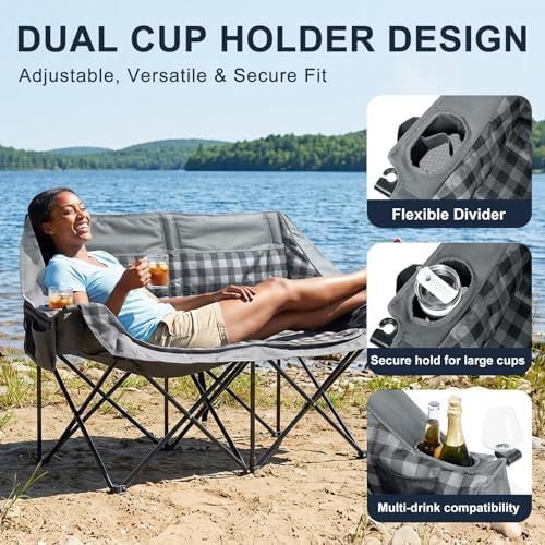 Double camping chair two person loveseat — photo 5