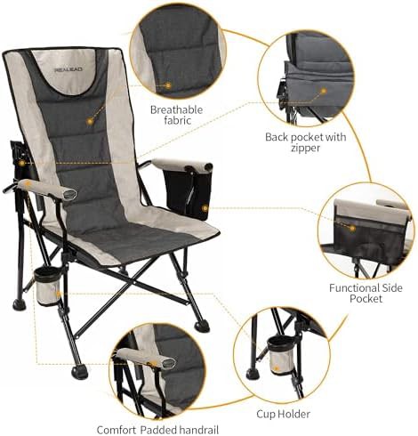 Camping Chair with Adjustable Backrest and Lumbar Support — photo 4