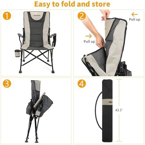 Camping Chair with Adjustable Backrest and Lumbar Support — photo 5