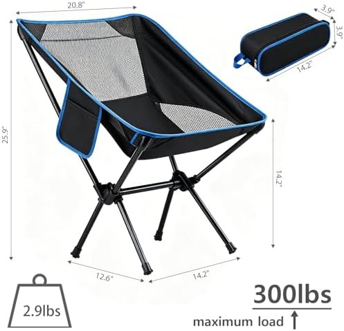 Black Mesh Portable Folding Leisure Chair — photo 3