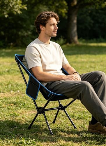 Black Mesh Portable Folding Leisure Chair — photo 4