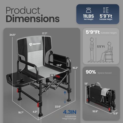 Black director chair with adjustable height — photo 3