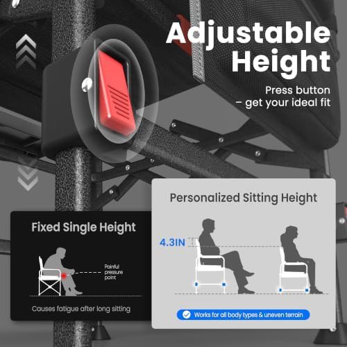 Black director chair with adjustable height — photo 4