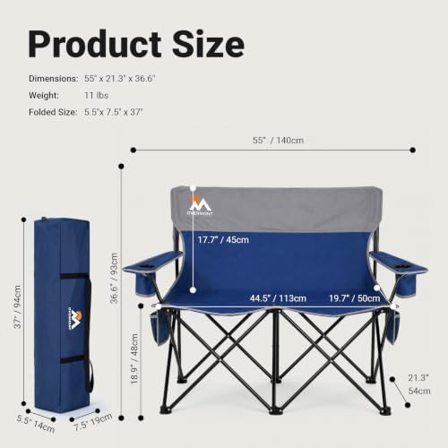 Double camping chair folding loveseat — photo 3