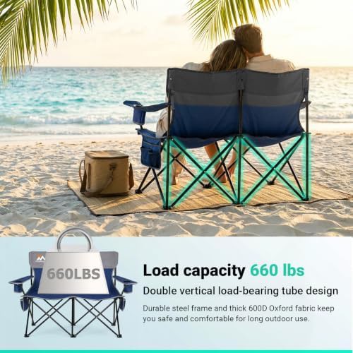 Double camping chair folding loveseat — photo 4