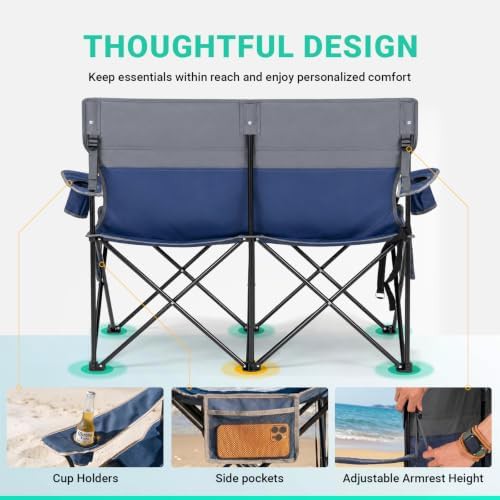 Double camping chair folding loveseat — photo 5