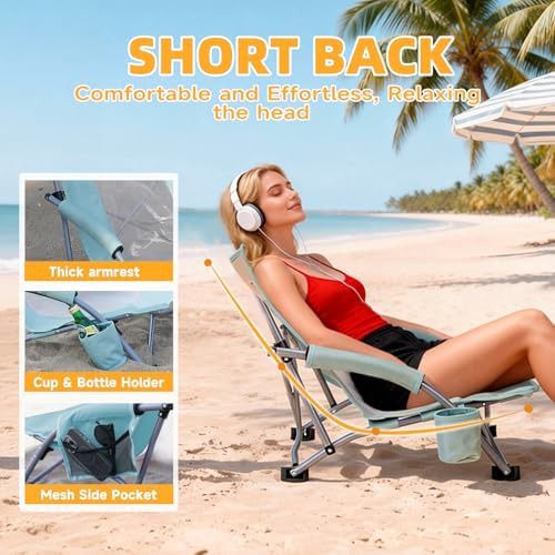 Low Back Beach Chair with Pillow — photo 4