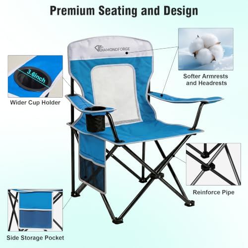 Blue and White Mesh Lawn Chair — photo 4