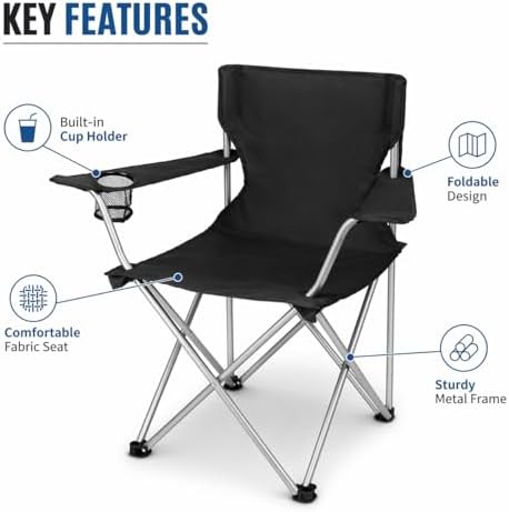 Quad folding camp chair with steel frame — photo 4