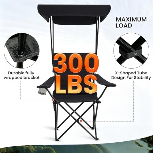 Black Folding Chairs with Overhead Canopy — photo 3