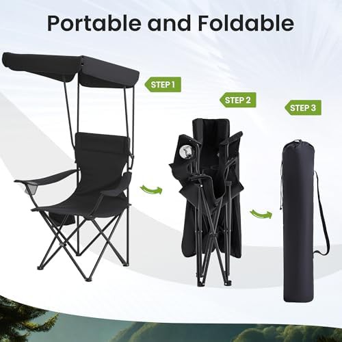 Black Folding Chairs with Overhead Canopy — photo 4