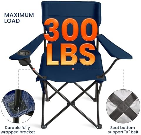 Navy Blue Portable Folding Chairs Set — photo 5